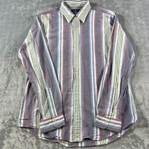 Ralph Lauren Shirt Mens Sz XL Striped Slim Fit Stretch Oxford Office‎ Preppy